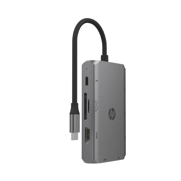 Bộ chia/ Hub HP 9 in 1 DHC-TC236 HDMI / VGA / Ethernet RJ45 / 3 x USB-A / Sạc nhanh USB-C / SD / microSD (8G9Q9AA)