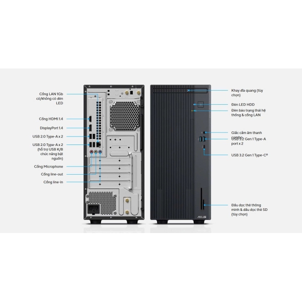 Máy tính để bàn ASUS P500MV i5-13420H | 16GB | 512GB | Win 11 Home | P500MV- 13420H107W